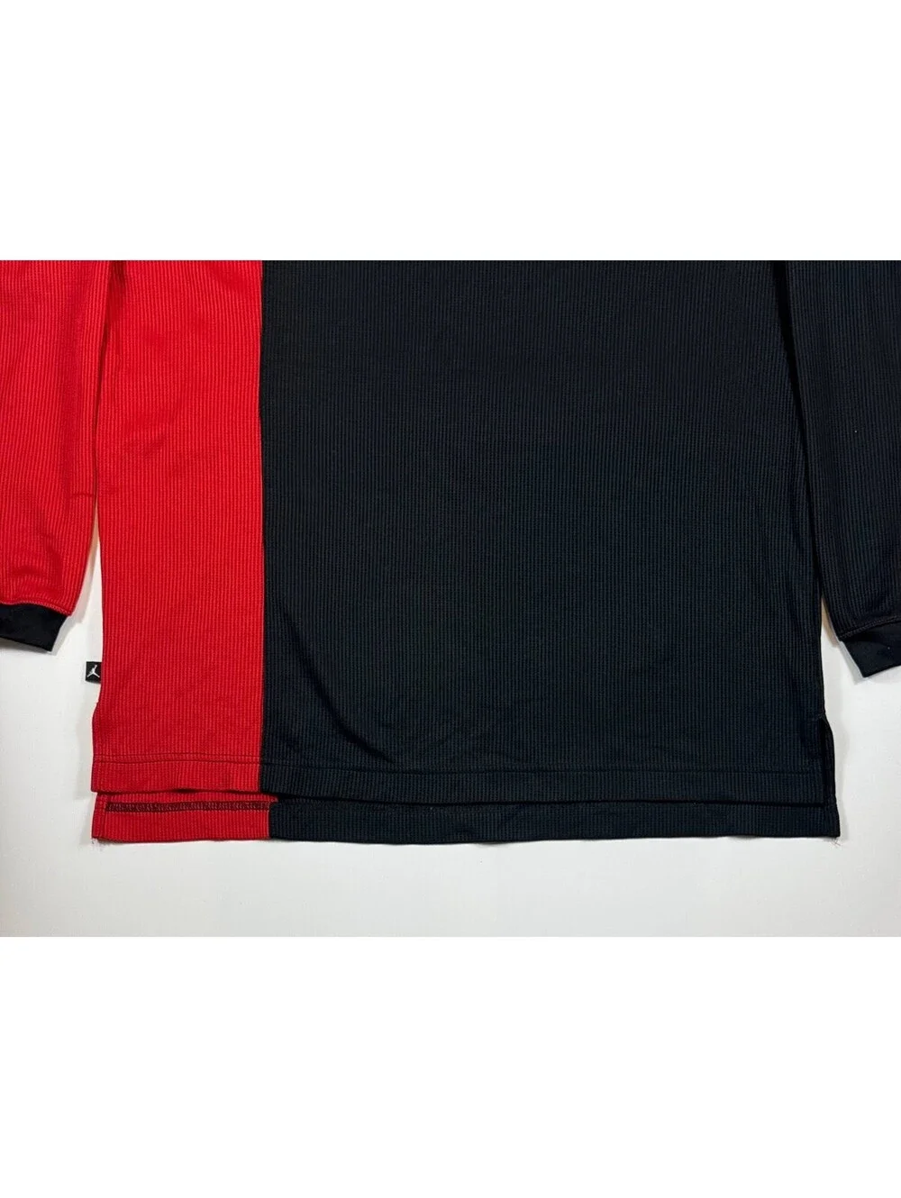Jordan 20 05 Thermal Shirt Mens Large Black Red Waffle Knit Long Sleeve